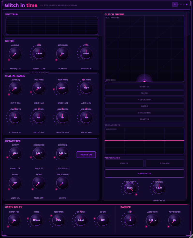 Glitch in time plugin interface